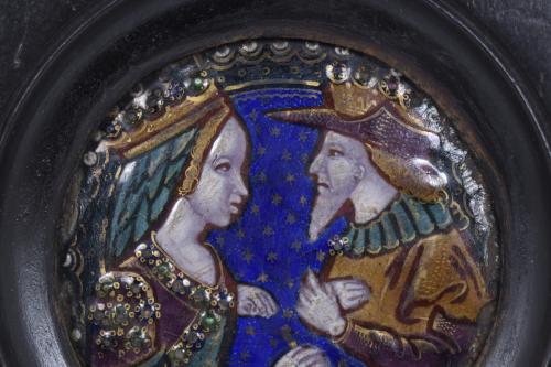 SMALL LIMOGES ENAMEL. AFTER 14TH CENTURY MODELS. 19TH CENTU