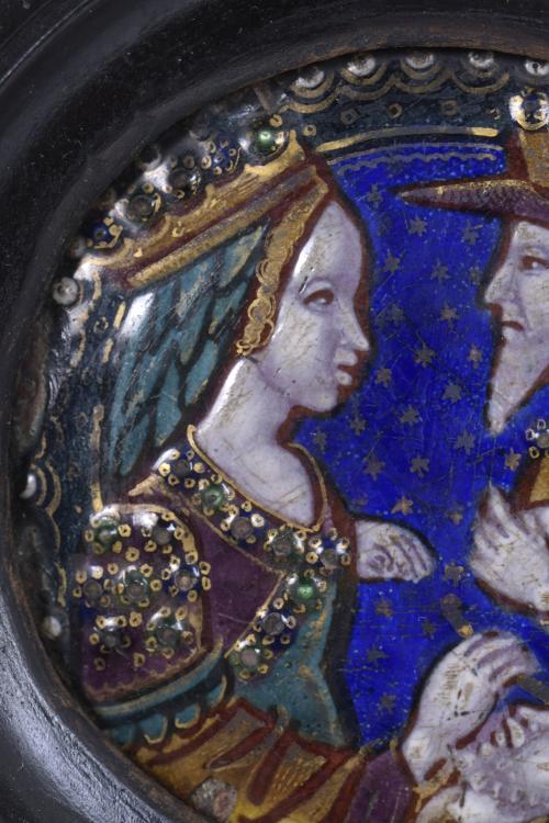 SMALL LIMOGES ENAMEL. AFTER 14TH CENTURY MODELS. 19TH CENTU