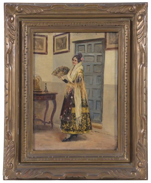 VICTORIANO CODINA LANGLIN (1844-1911).  "WOMAN WITH A FAN A