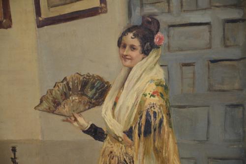 VICTORIANO CODINA LANGLIN (1844-1911).  "WOMAN WITH A FAN A