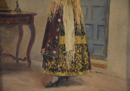 VICTORIANO CODINA LANGLIN (1844-1911).  "WOMAN WITH A FAN A