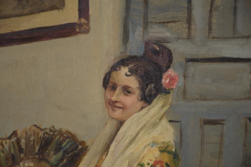 VICTORIANO CODINA LANGLIN (1844-1911).  "WOMAN WITH A FAN A
