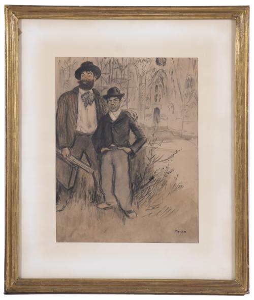 RICARD OPISSO (1880-1966). "JOAQUIM MIR  AND A FRIEND, IN F