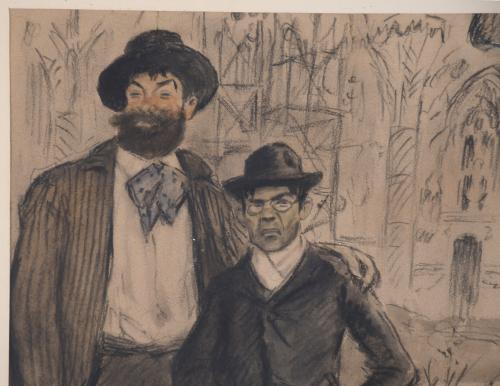 RICARD OPISSO (1880-1966). "JOAQUIM MIR  AND A FRIEND, IN F
