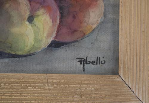 FRANCESC ABELLÓ ROCA (1875-?)  "STILL LIFE WITH PEACHES AND