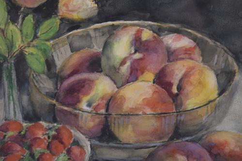 FRANCESC ABELLÓ ROCA (1875-?)  "STILL LIFE WITH PEACHES AND