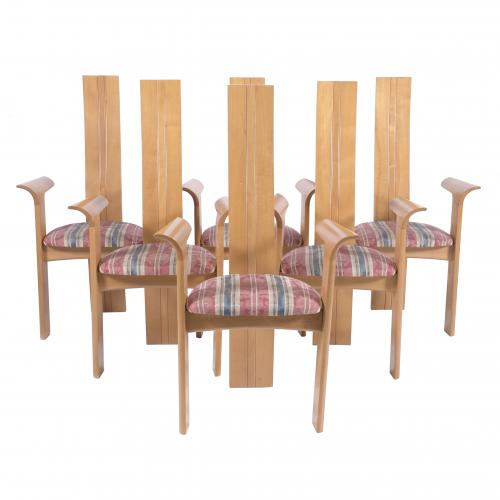 BOB & DRIES VAN DEN BERGHE FOR TRANEKÆR FURNITURE. SIX "IRIS" MODEL CHAIRS, 2000-2010.