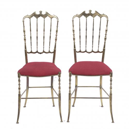PAIR OF CHIAVARI CHAIRS, MID 20TH CENTURY.