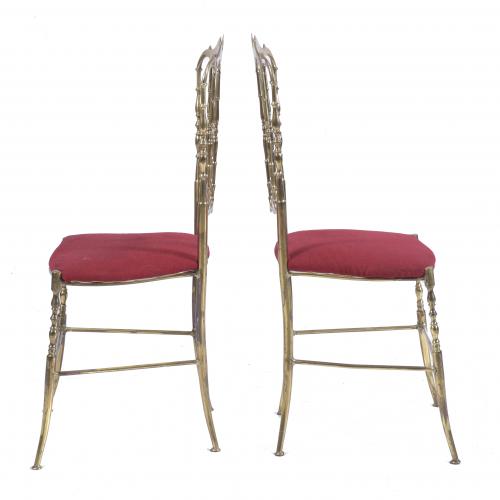 PAIR OF CHIAVARI CHAIRS, MID 20TH CENTURY.