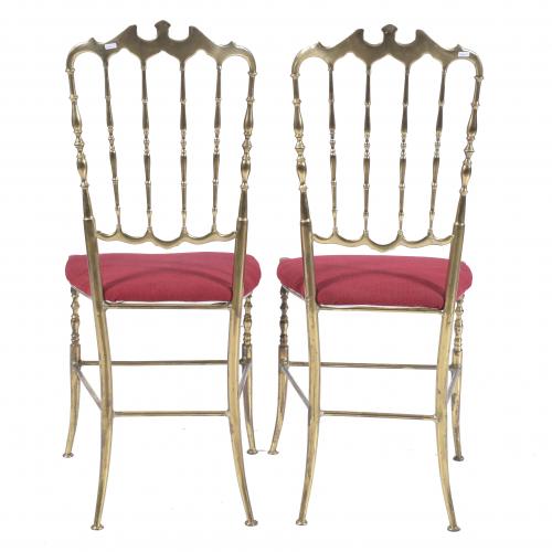 PAIR OF CHIAVARI CHAIRS, MID 20TH CENTURY.