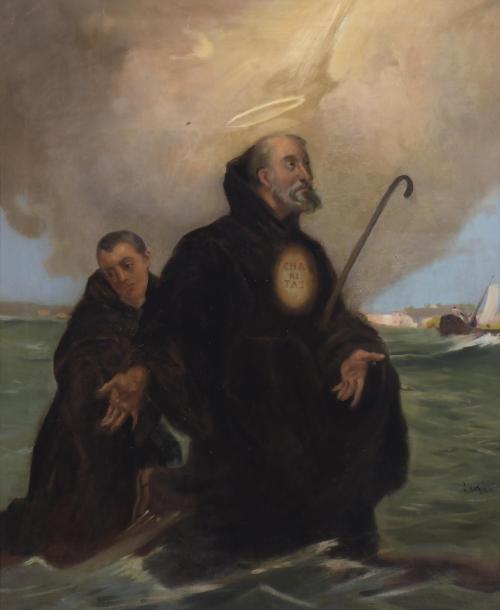 ATTRIB. TO JOAQUIM MIR I TRINXET (1873-1940). "SAINT FRANCIS OF PAULA".