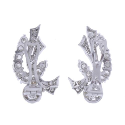 DIAMONDS EARRINGS, 1950&#39;S.