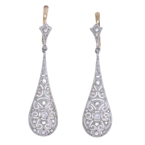 ART NOUVEAU LONG EARRINGS.