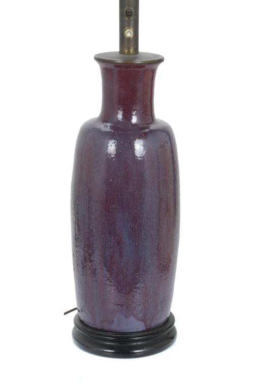 VASE TRANSFORMED INTO A LAMP, "SANG DU BEUF". CHINA, MID 20