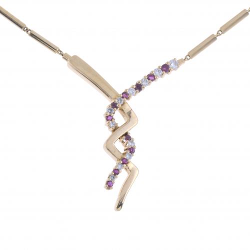 RUBIES AND DIAMONDS NECKLACE.