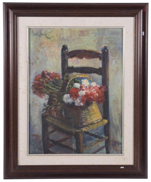 ELADI DUCH MOSTEIRO (1931-2020).  "FLOWERS BASKET ON A WICK