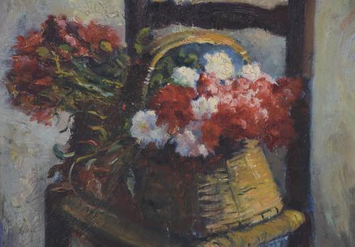 ELADI DUCH MOSTEIRO (1931-2020).  "FLOWERS BASKET ON A WICK