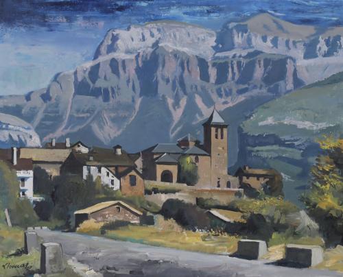 FREDERIC LLOVERAS HERRERA (1912-1983). "LANDSCAPE IN TOLRA".