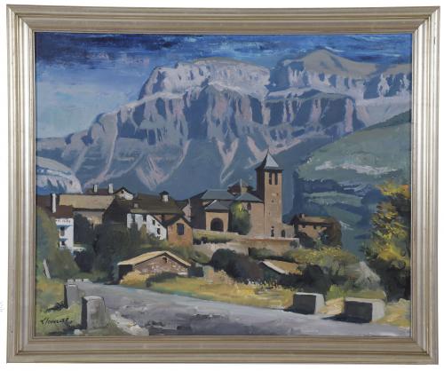 FREDERIC LLOVERAS HERRERA (1912-1983). "LANDSCAPE IN TOLRA"