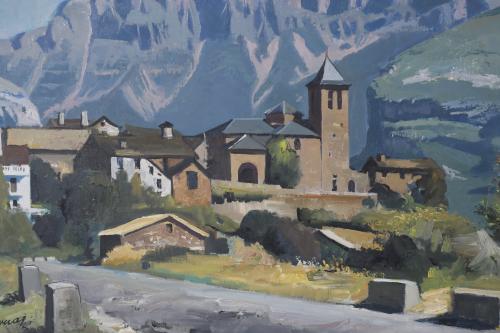 FREDERIC LLOVERAS HERRERA (1912-1983). "LANDSCAPE IN TOLRA"