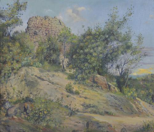 UBALDO IZQUIERDO CARVAJAL (1896-1960). "LANDSCAPE WITH RUINS".