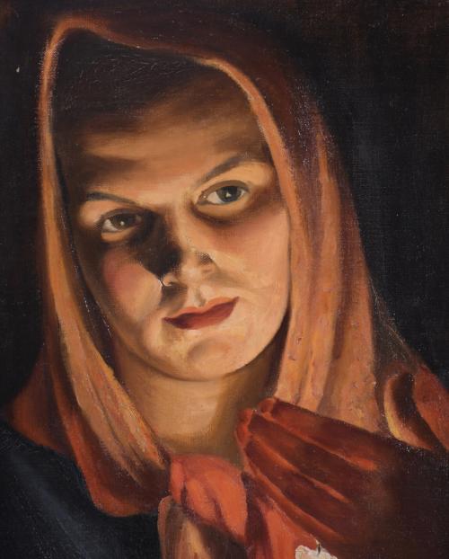 20TH CENTURY SPANISH SCHOOL. "GIRL WITH A CANDLE", 1951.
