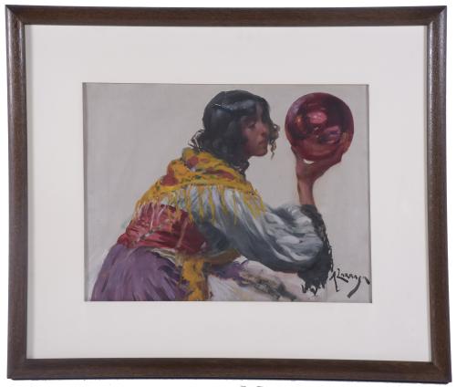 ANDRÉS LARRAGA Y MONTANER (1861-1931). "GYSPY WOMAN".