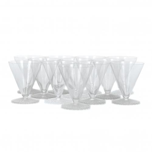 LALIQUE. TWELVE WINE GLASSES, TOKYO MODEL.