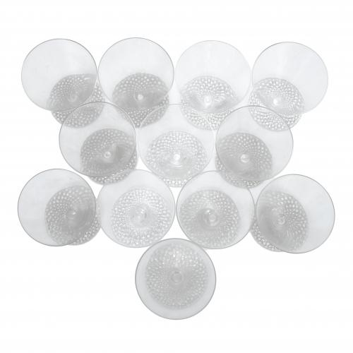 LALIQUE. TWELVE WINE GLASSES, TOKYO MODEL.