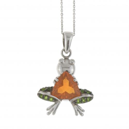 FROG-SHAPED PENDANT WITH BEADS.