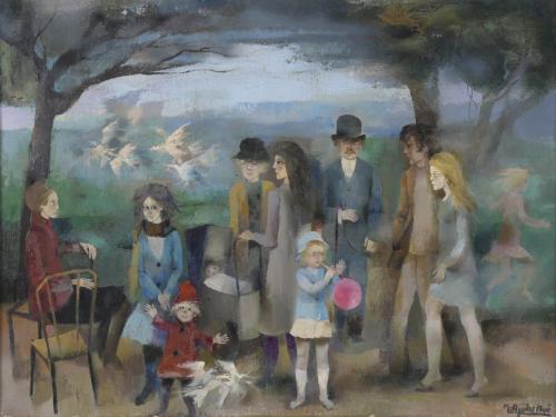 RAMÓN AGUILAR MORÉ (1924-2015). "FAMILY IN THE PARK".