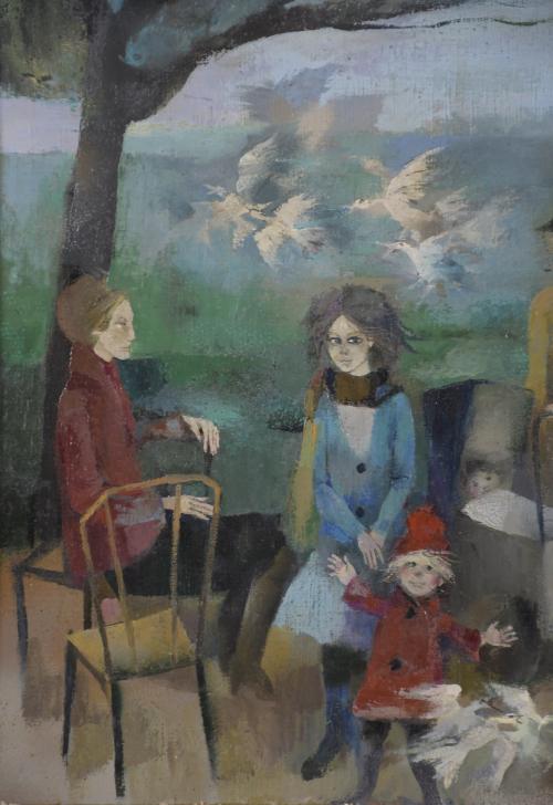 RAMÓN AGUILAR MORÉ (1924-2015). "FAMILY IN THE PARK".