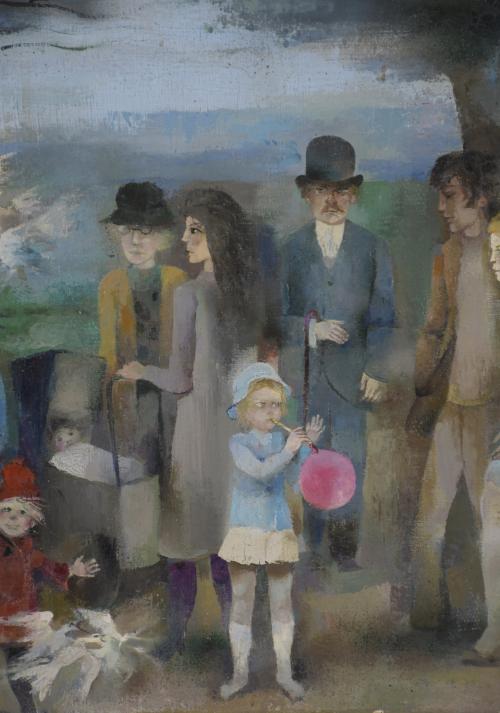 RAMÓN AGUILAR MORÉ (1924-2015). "FAMILY IN THE PARK".