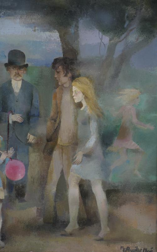 RAMÓN AGUILAR MORÉ (1924-2015). "FAMILY IN THE PARK".