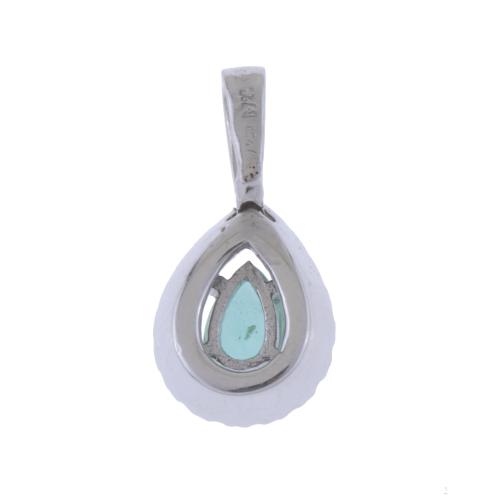 PENDANT WITH EMERALD AND DIAMONDS.
