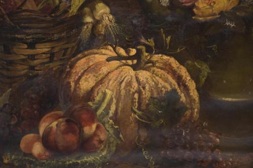 VIVANT BEAUCÉ (1818-1876).   "STILL LIFE WITH PUMPKIN".