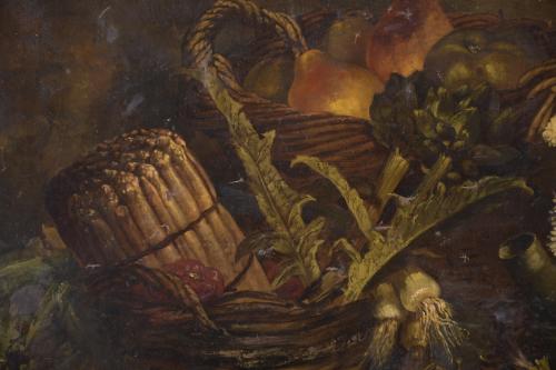 VIVANT BEAUCÉ (1818-1876).   "STILL LIFE WITH PUMPKIN".