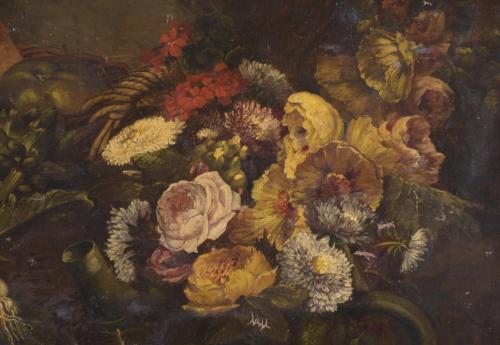 VIVANT BEAUCÉ (1818-1876).   "STILL LIFE WITH PUMPKIN".