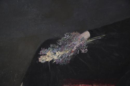 PERE PRUNA OCERANS (1904-1977). "DAMA EN FONDO NEGRO", 1944.