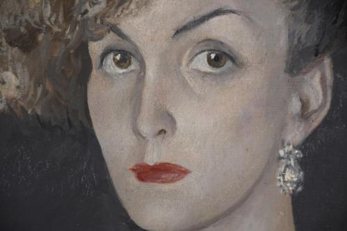 PERE PRUNA OCERANS (1904-1977). "DAMA EN FONDO NEGRO", 1944.