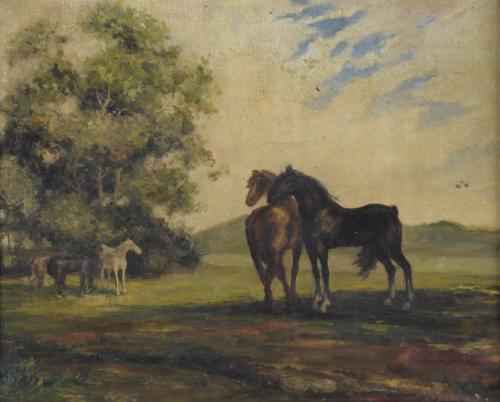 ESCUELA ESPAÑOLA, SIGLO XX. "CABALLOS".