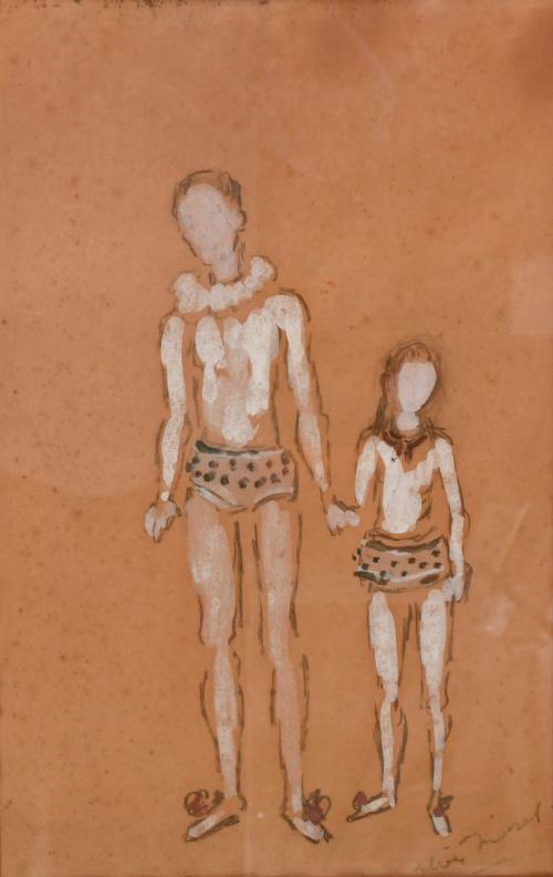 ESCUELA ESPAÑOLA, SIGLO XX. "FIGURAS AFRICANAS".