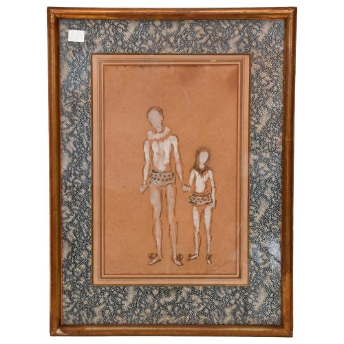 ESCUELA ESPAÑOLA, SIGLO XX. "FIGURAS AFRICANAS".
