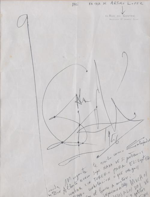 SALVADOR DALÍ I DOMÈNECH (1904-1989). DEDICATORIA  FIRMADA, 1956.