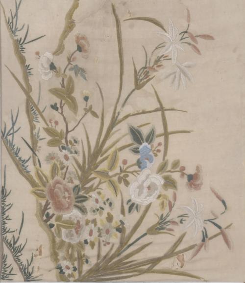 FRAGMENT OF CHINESE SILK EMBROIDERED CLOTH.