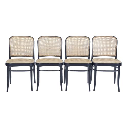 ATRIB. THONET  CUATRO SILLAS. MODELO 411 /  JOSEFF HOFFMANN