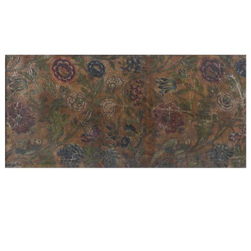 FRAGMENT OF PHILIP V EMBOSSED LEATHER, EARLY 18TH CENTURY. CIRCA 1720-30.