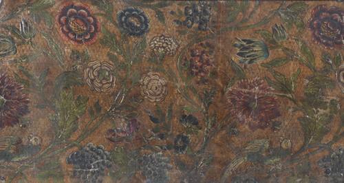 FRAGMENT OF PHILIP V EMBOSSED LEATHER, EARLY 18TH CENTURY. 