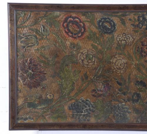 FRAGMENT OF PHILIP V EMBOSSED LEATHER, EARLY 18TH CENTURY. 