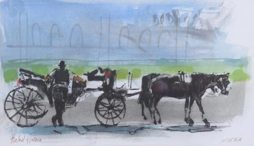 RAFAEL GRIERA (1934-2018). "HORSE CART", Vienna.